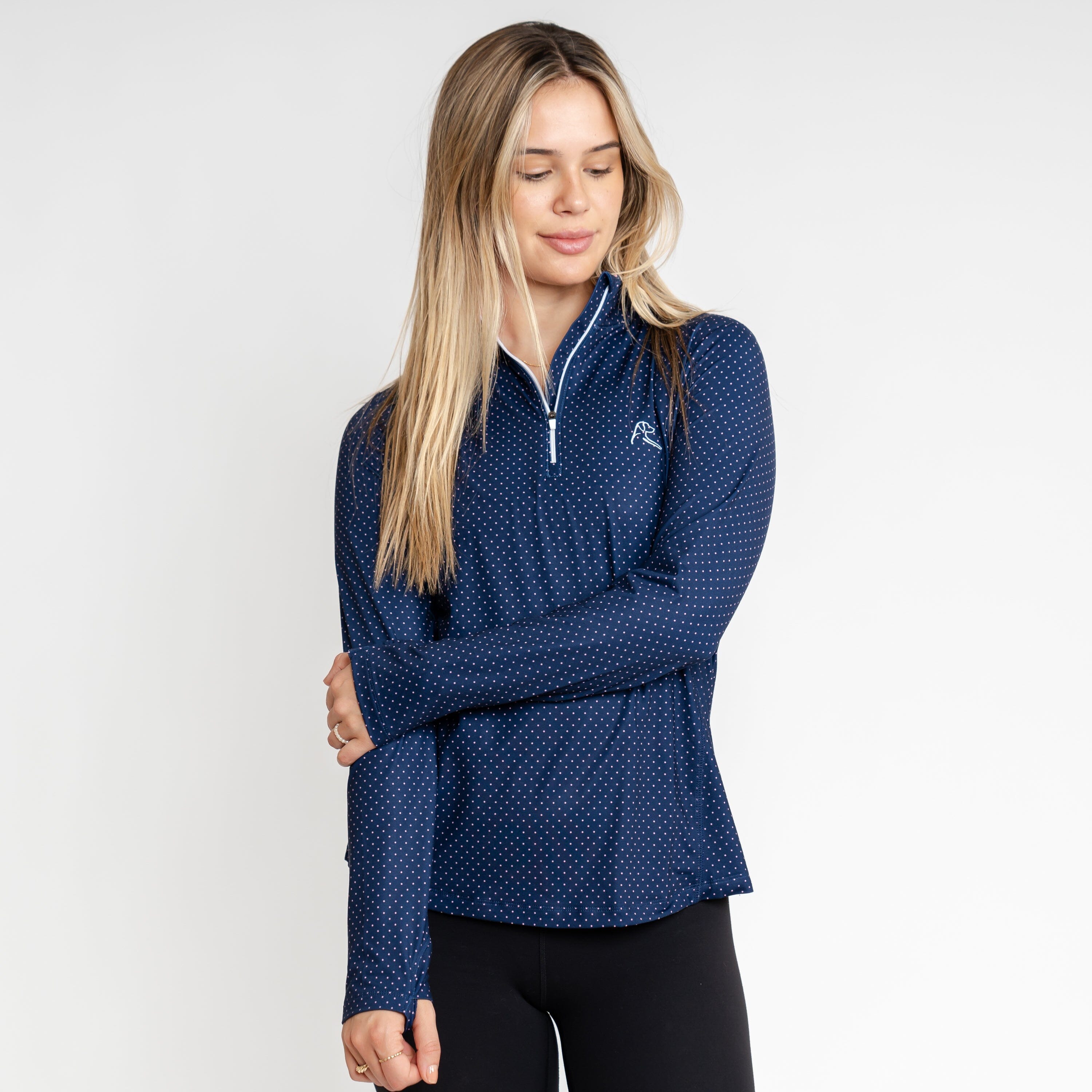Riva Heather Stripe Performance Q-Zip - Women's Performance Q-Zip