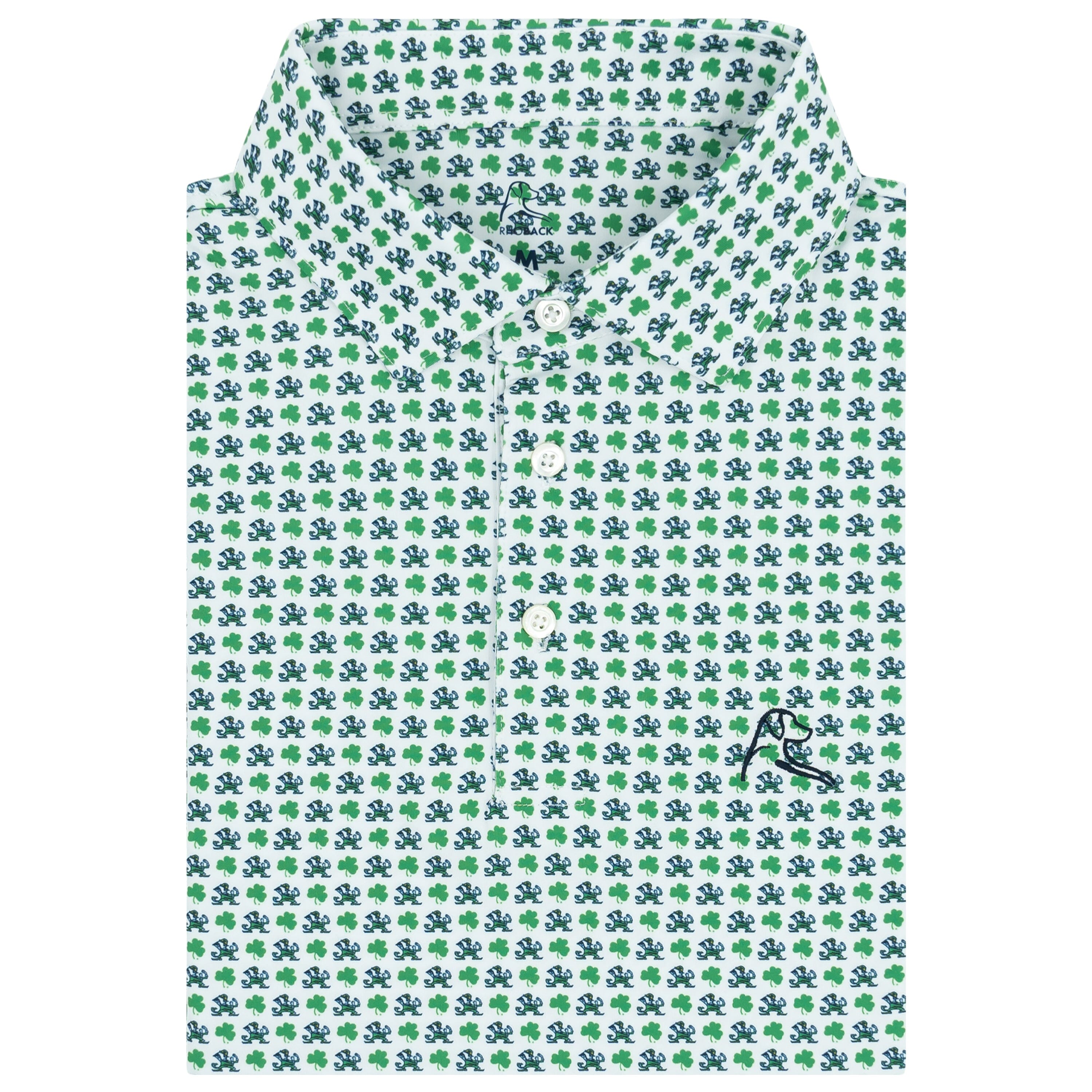 The Notre Dame Dancing Shamrock - Men's Short Sleeve Collegiate Polo