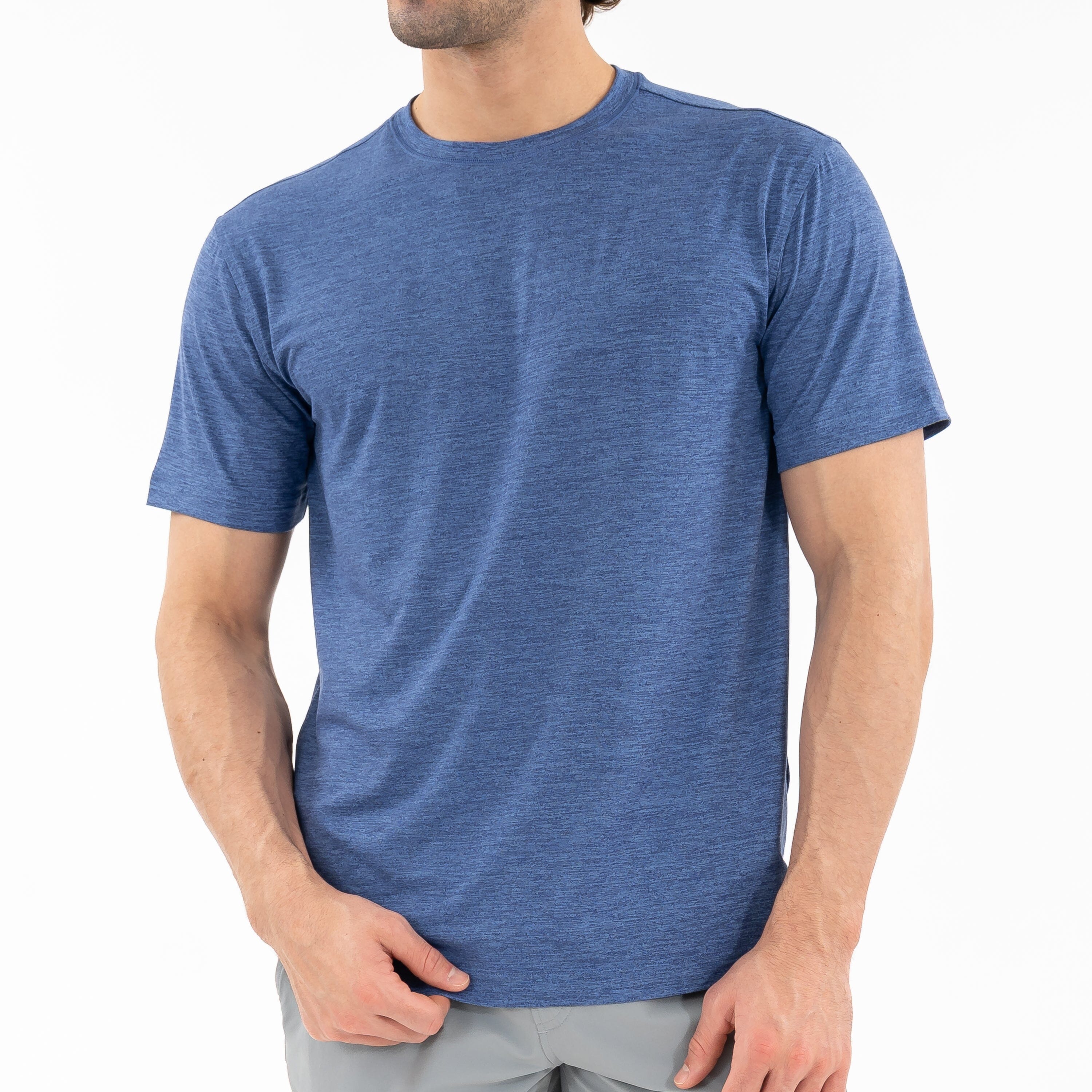 Riva Heather Stripe Performance Q-Zip - Men's Performance Q-Zip