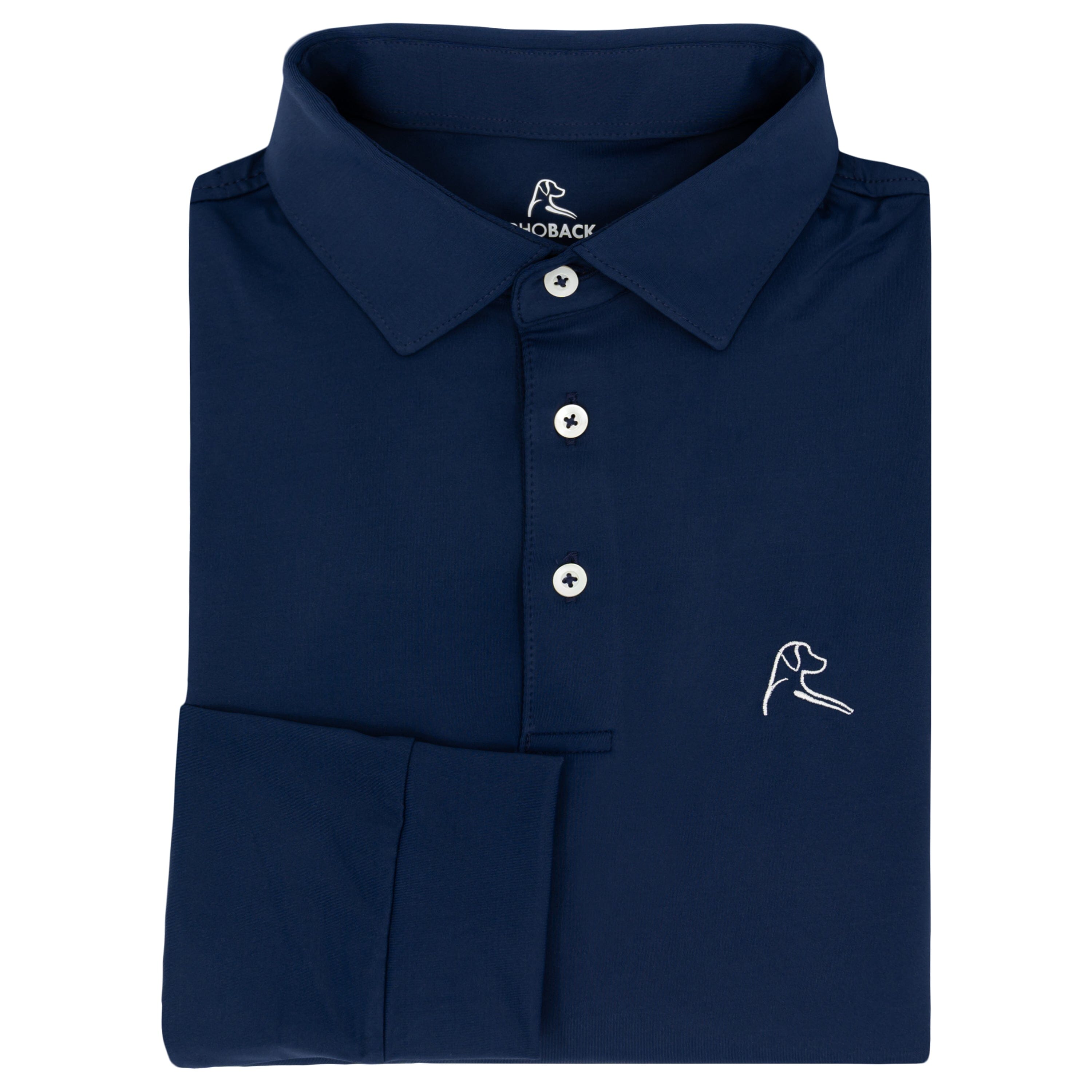 The Whaler Heather Stripe - Men's Long Sleeve Performance Polo
